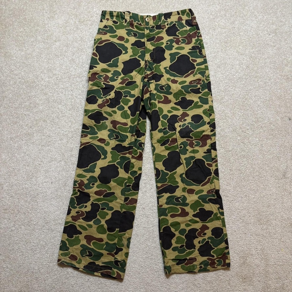 Vtg 70s Frog Skin Camo Pants 30x31 Saftbak Duck Camo Hunting Canvas Khakis USA